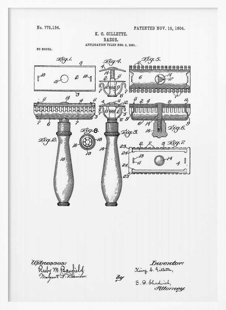 Razor Patent 1904 - Poster / Art Print