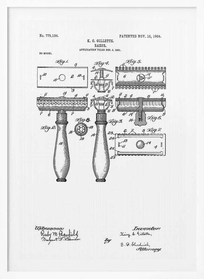 Razor Patent 1904 - Poster / Art Print