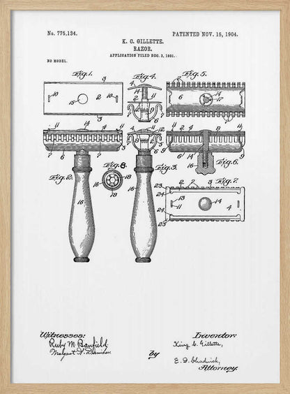 Razor Patent 1904 - Poster / Art Print