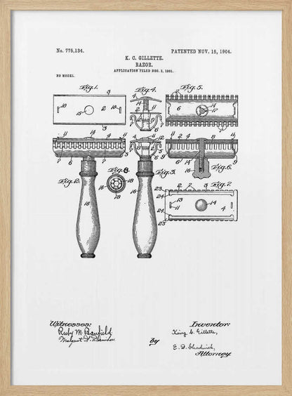 Razor Patent 1904 - Poster / Art Print