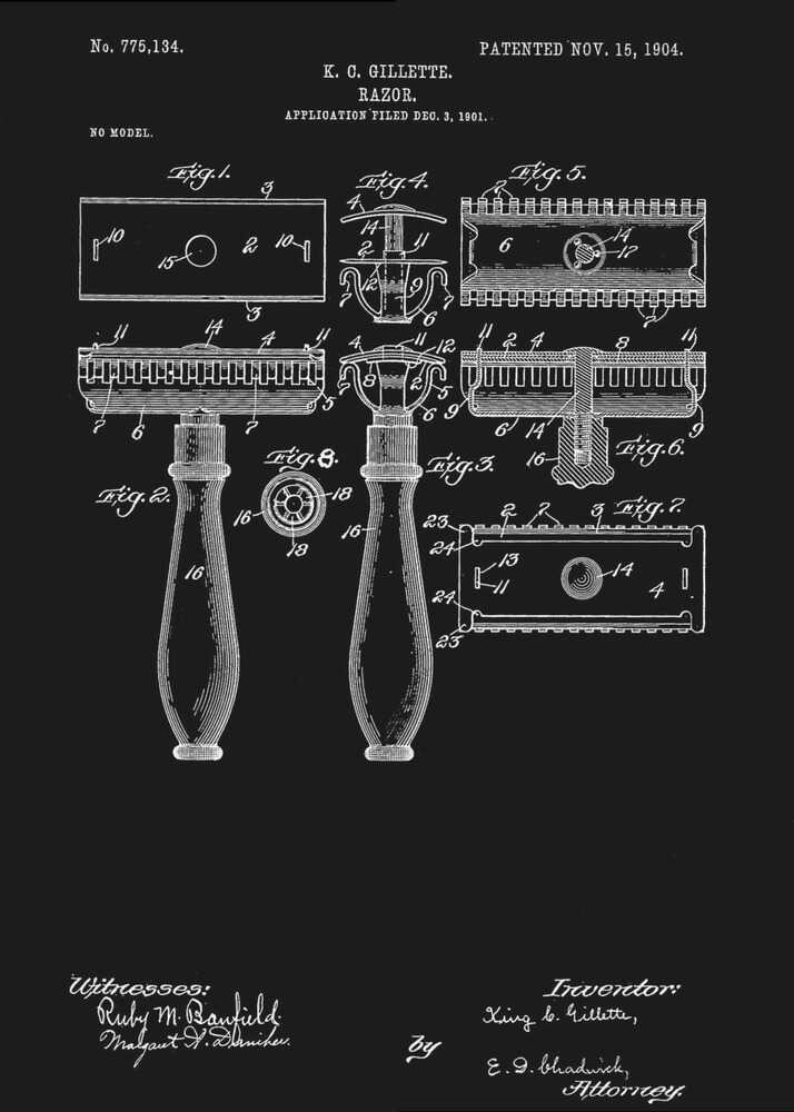 Razor Patent 1904 - Poster / Art Print