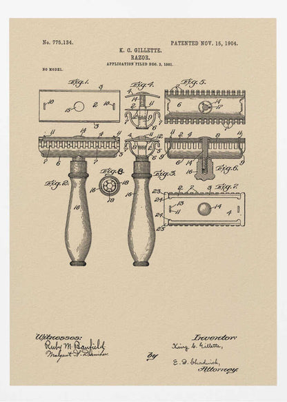 Razor Patent 1904 - Poster / Art Print