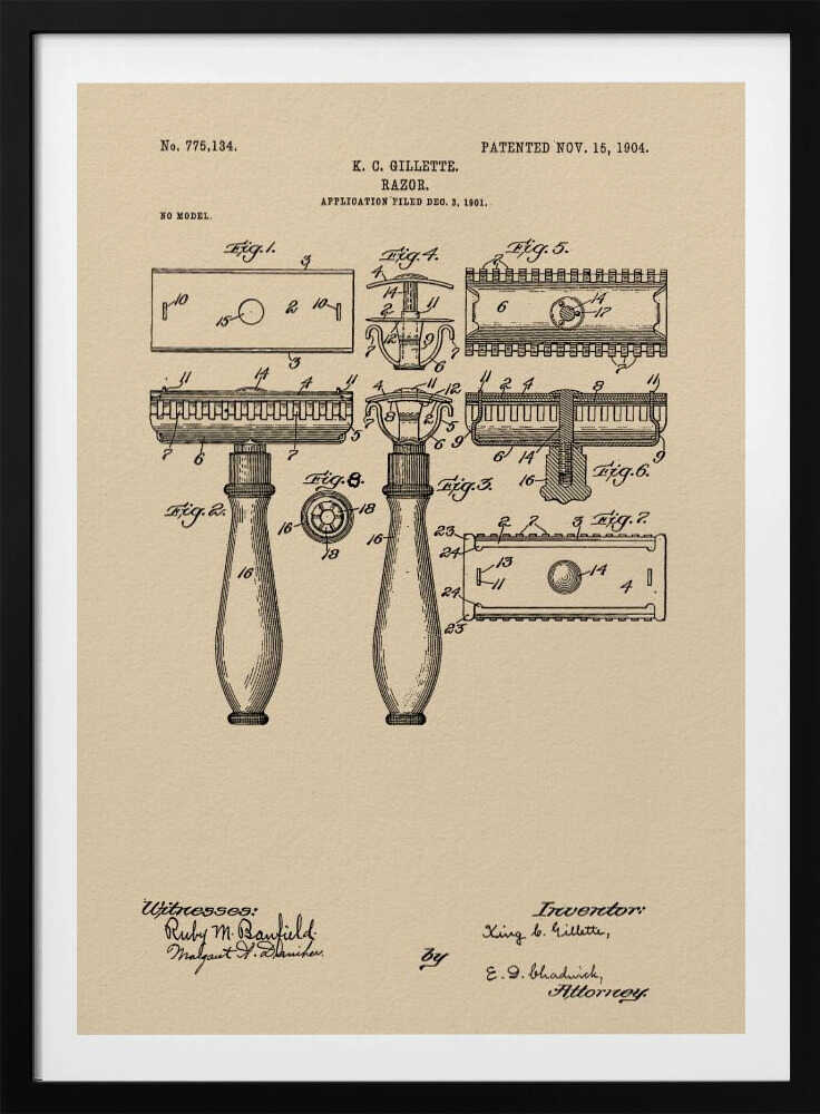 Razor Patent 1904 - Poster / Art Print