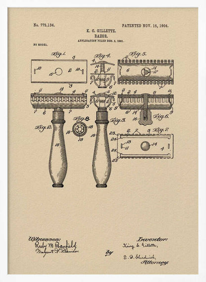 Razor Patent 1904 - Poster / Art Print