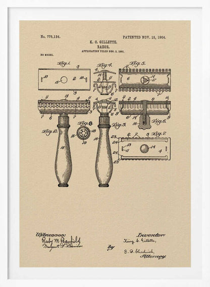 Razor Patent 1904 - Poster / Art Print