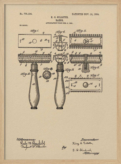 Razor Patent 1904 - Poster / Art Print