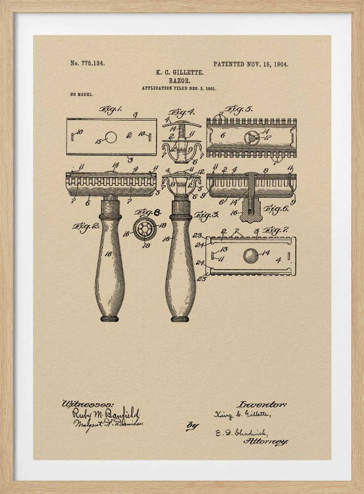 Razor Patent 1904 - Poster / Art Print