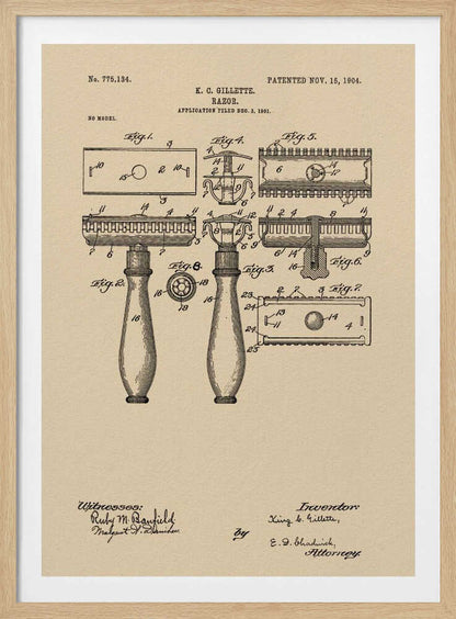 Razor Patent 1904 - Poster / Art Print