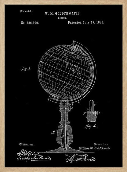 Globe Patent 1888 - Poster / Art Print