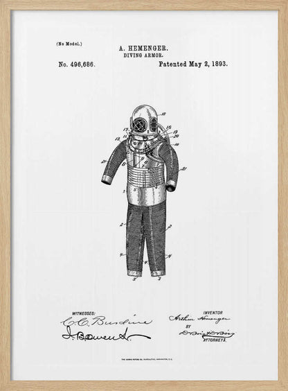 Diving Armor Patent 1893 - Poster / Art Print