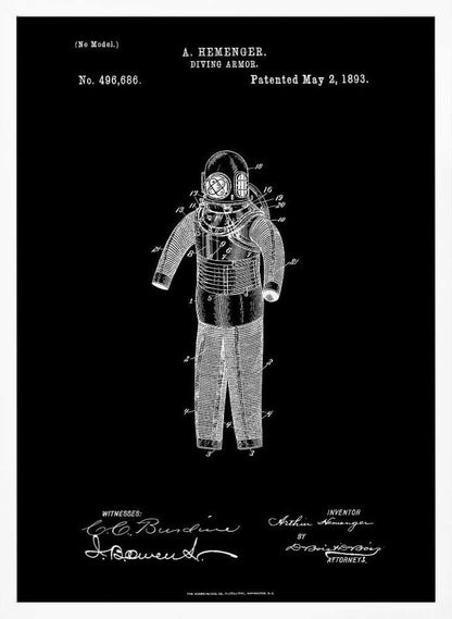 Diving Armor Patent 1893 - Poster / Art Print