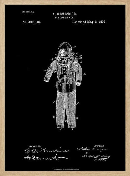 Diving Armor Patent 1893 - Poster / Art Print