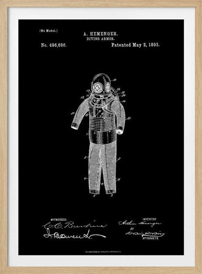 Diving Armor Patent 1893 - Poster / Art Print