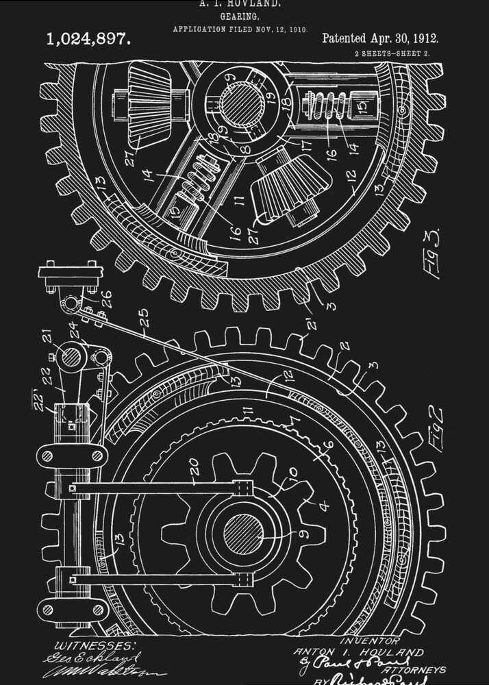 Gearing Patent 1912 - Poster / Art Print