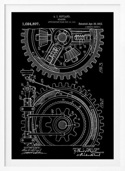 Gearing Patent 1912 - Poster / Art Print