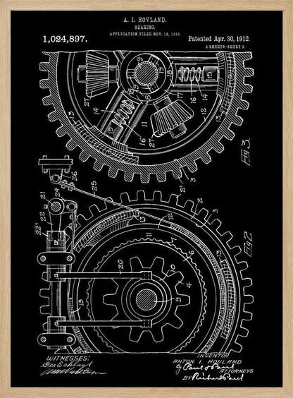 Gearing Patent 1912 - Poster / Art Print