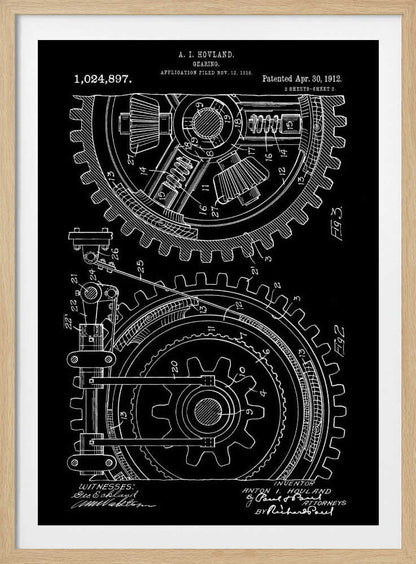 Gearing Patent 1912 - Poster / Art Print