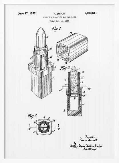 Case for Lipstick Patent 1952 - Poster / Art Print