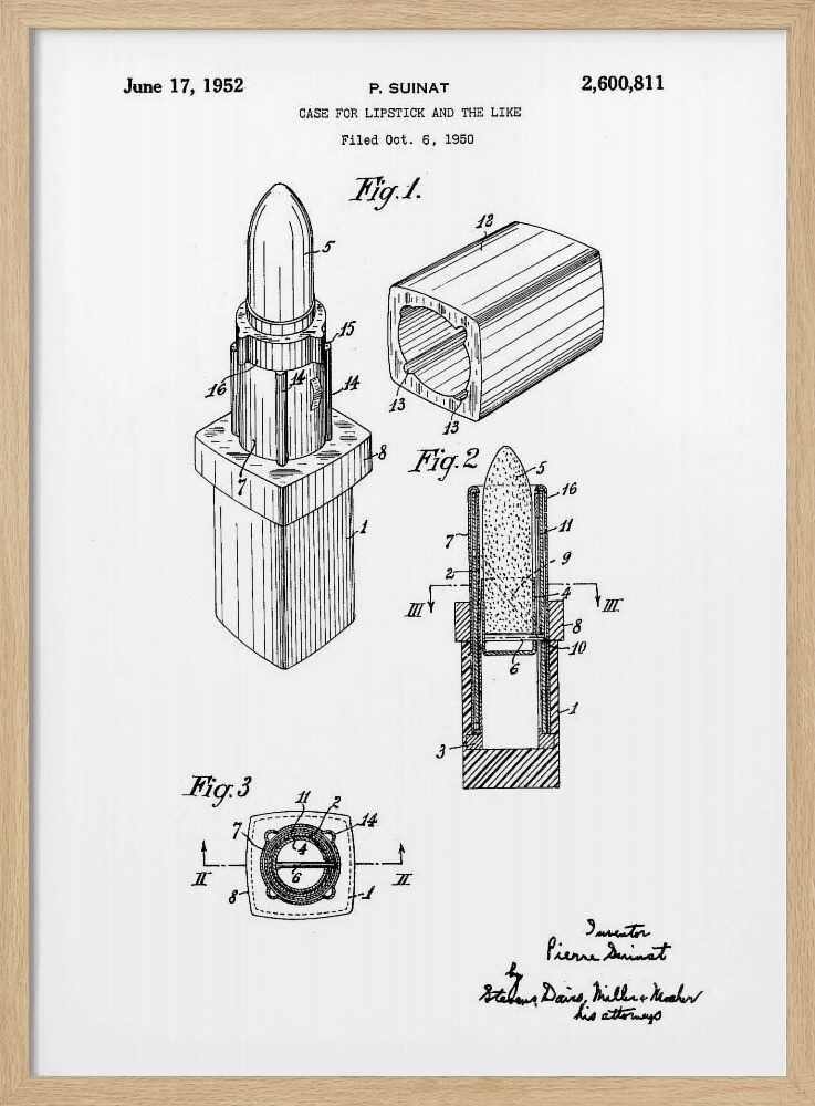 Case for Lipstick Patent 1952 - Poster / Art Print