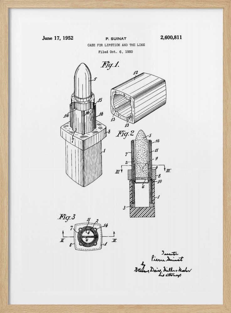 Case for Lipstick Patent 1952 - Poster / Art Print