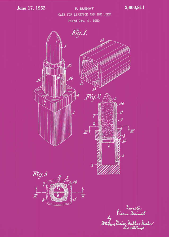 Case for Lipstick Patent 1952 - Poster / Art Print