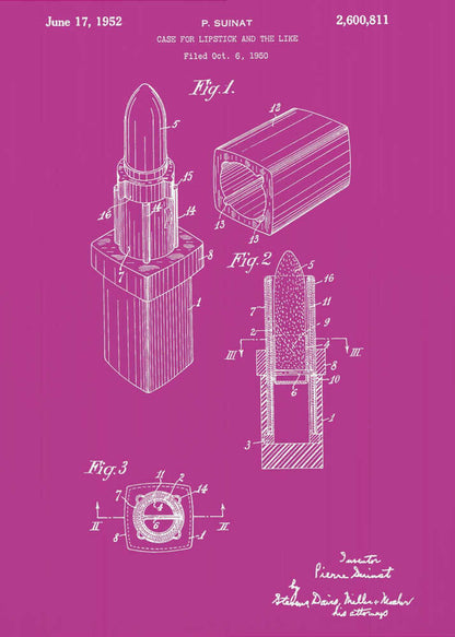Case for Lipstick Patent 1952 - Poster / Art Print