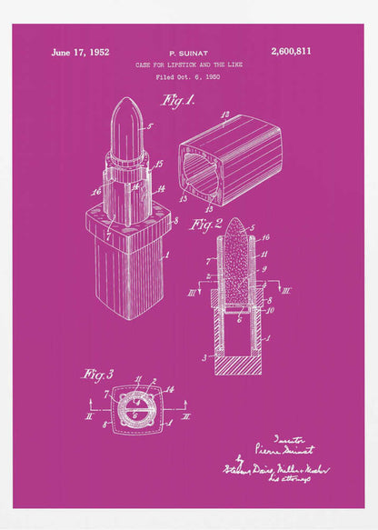 Case for Lipstick Patent 1952 - Poster / Art Print