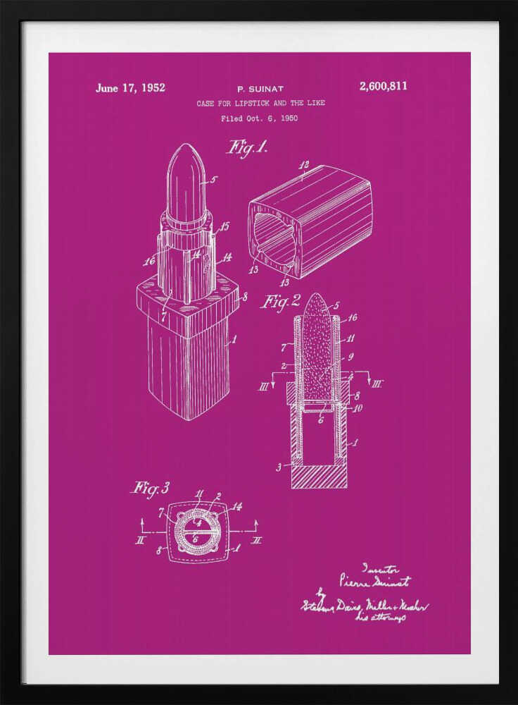 Case for Lipstick Patent 1952 - Poster / Art Print