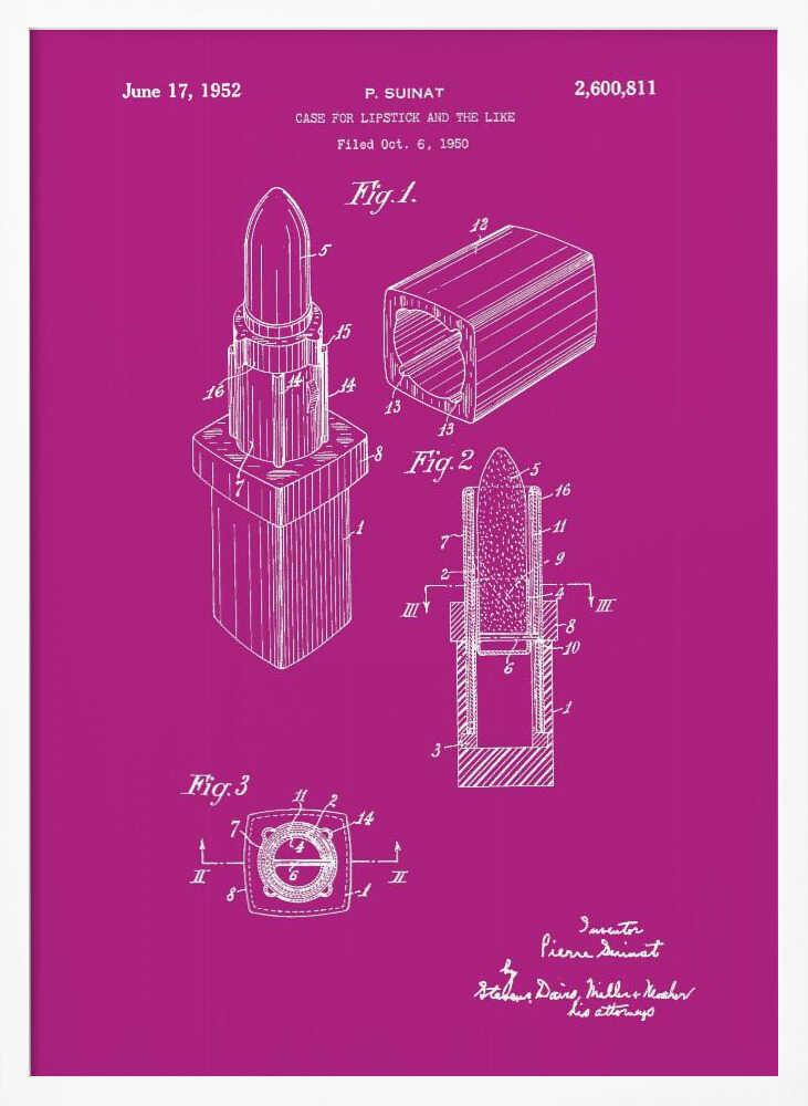 Case for Lipstick Patent 1952 - Poster / Art Print