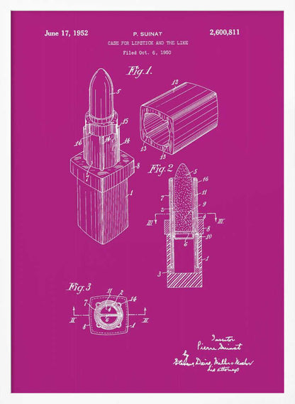 Case for Lipstick Patent 1952 - Poster / Art Print
