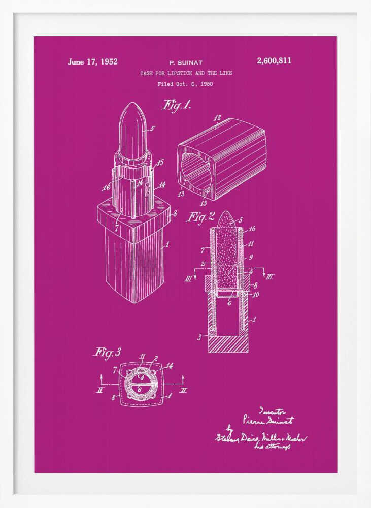 Case for Lipstick Patent 1952 - Poster / Art Print