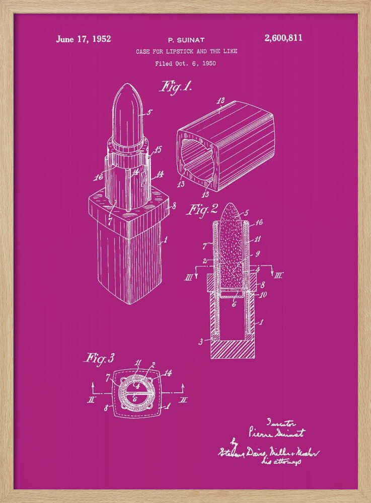 Case for Lipstick Patent 1952 - Poster / Art Print
