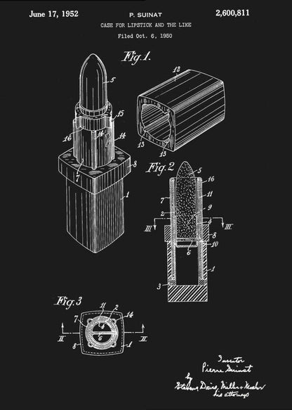 Case for Lipstick Patent 1952 - Poster / Art Print