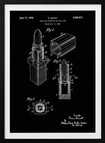Case for Lipstick Patent 1952 - Poster / Art Print