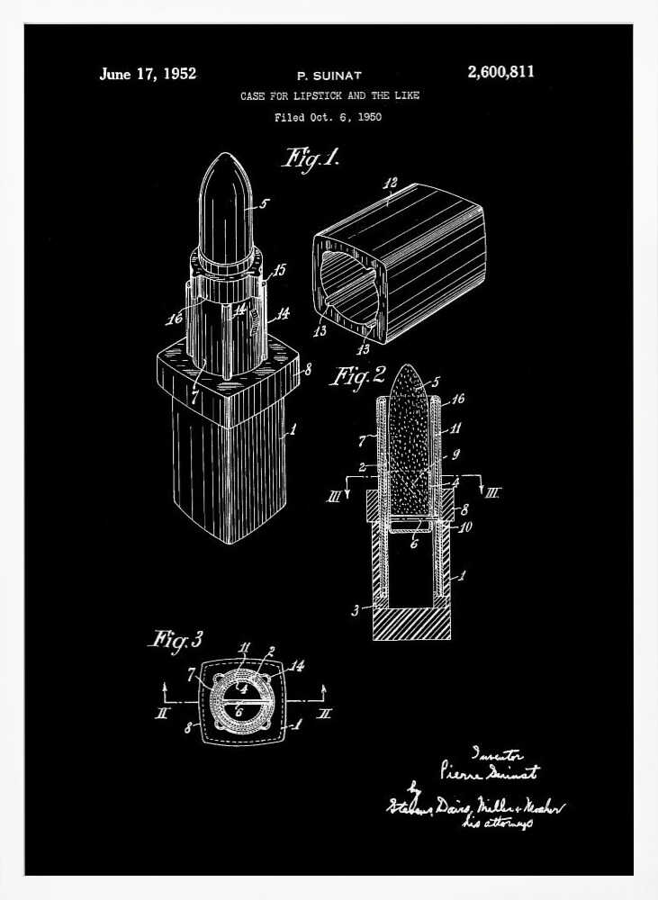 Case for Lipstick Patent 1952 - Poster / Art Print
