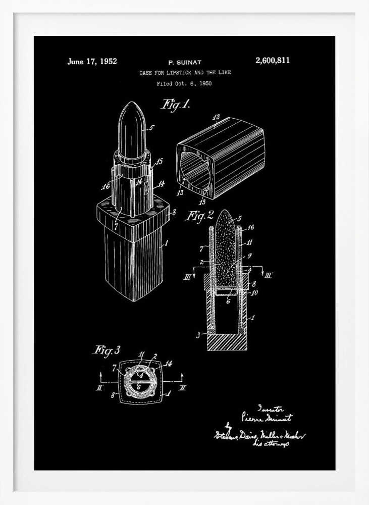 Case for Lipstick Patent 1952 - Poster / Art Print