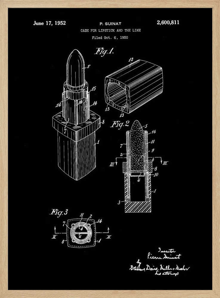 Case for Lipstick Patent 1952 - Poster / Art Print