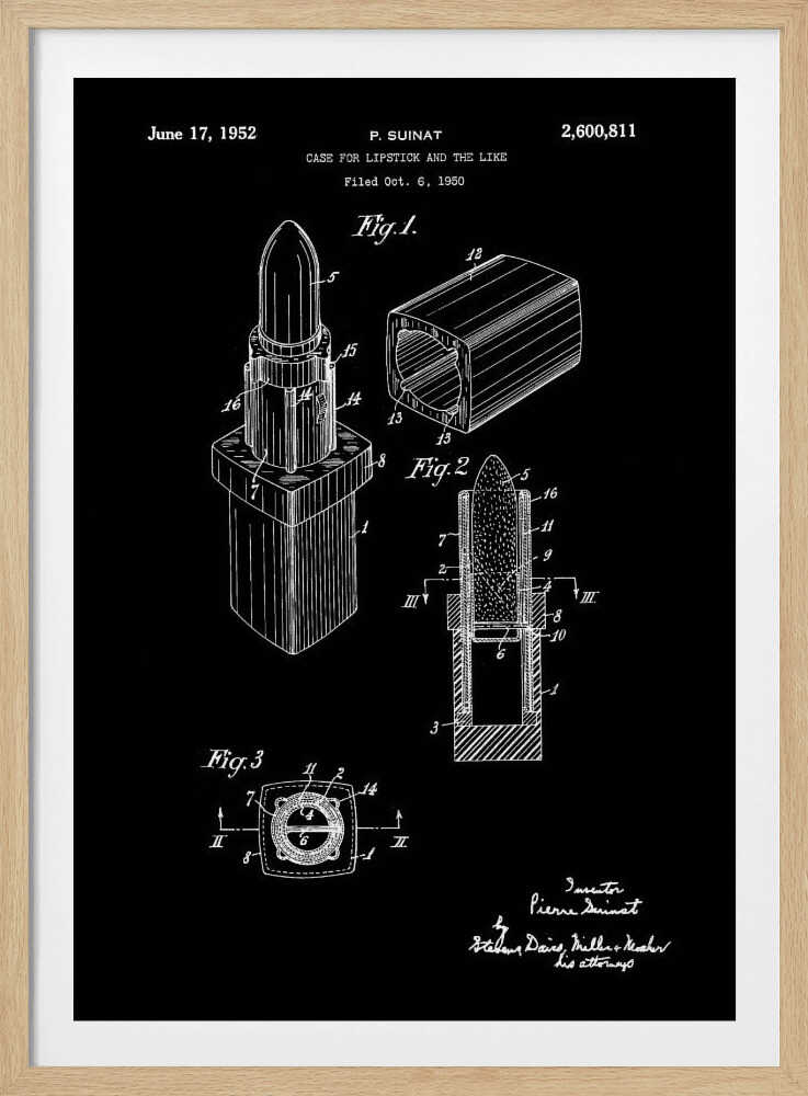 Case for Lipstick Patent 1952 - Poster / Art Print