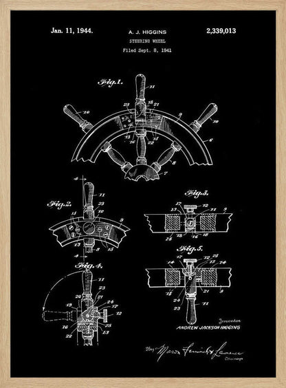 Steering Wheel Patent 1941 - Poster / Art Print