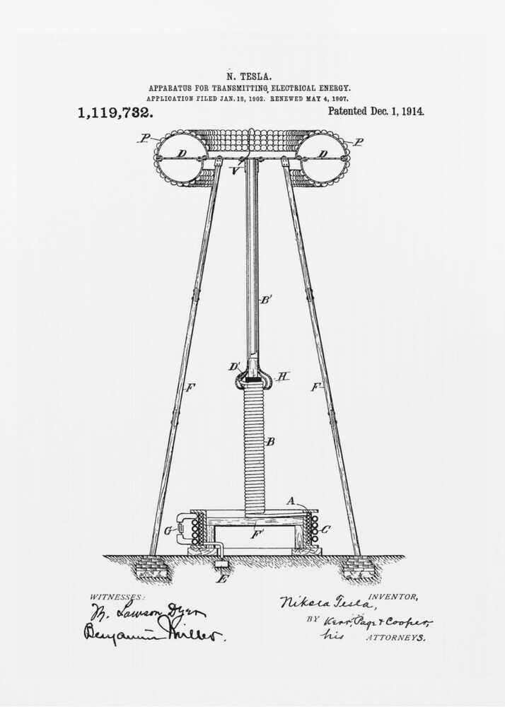Transmitter Patent 1914 - Poster / Art Print