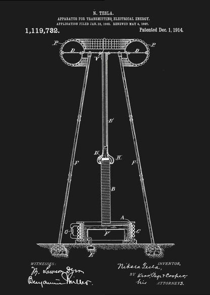 Transmitter Patent 1914 - Poster / Art Print