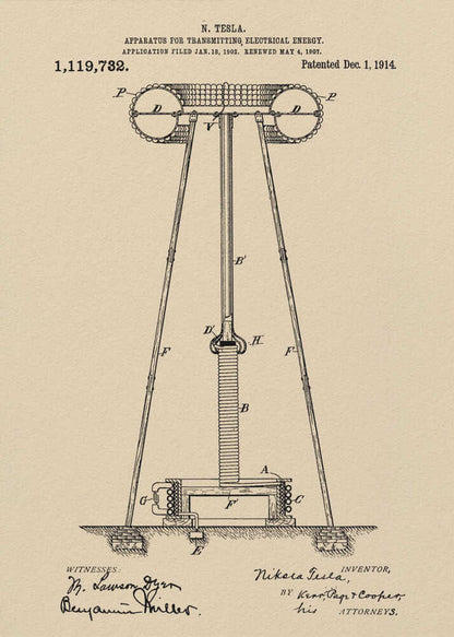Transmitter Patent 1914 - Poster / Art Print
