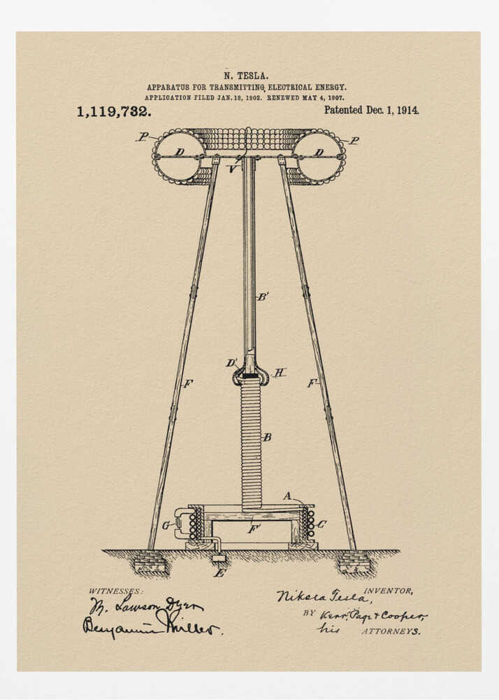 Transmitter Patent 1914 - Poster / Art Print