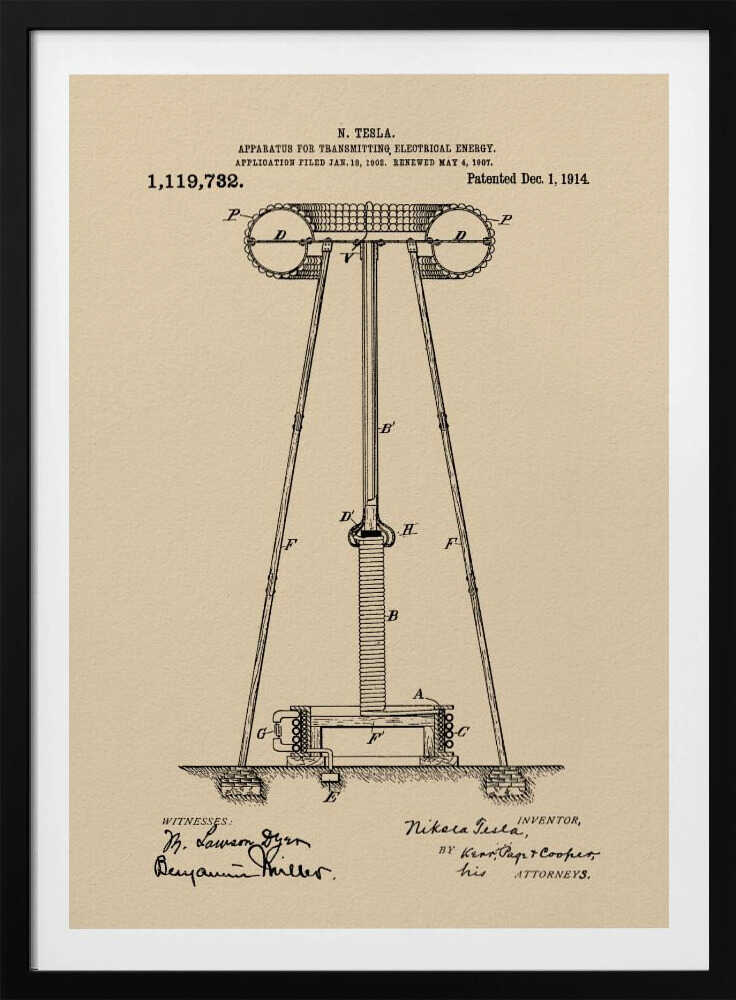 Transmitter Patent 1914 - Poster / Art Print