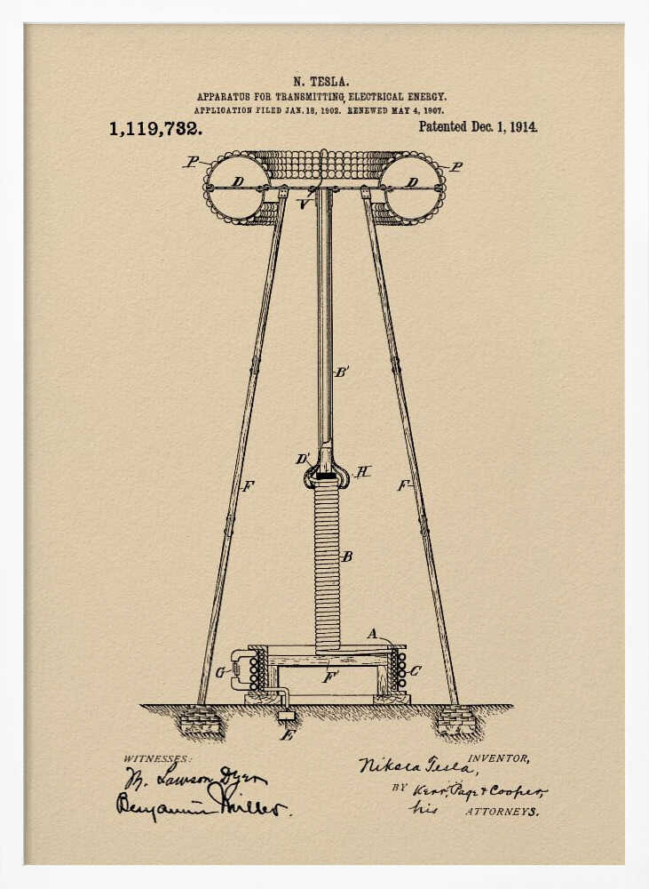 Transmitter Patent 1914 - Poster / Art Print