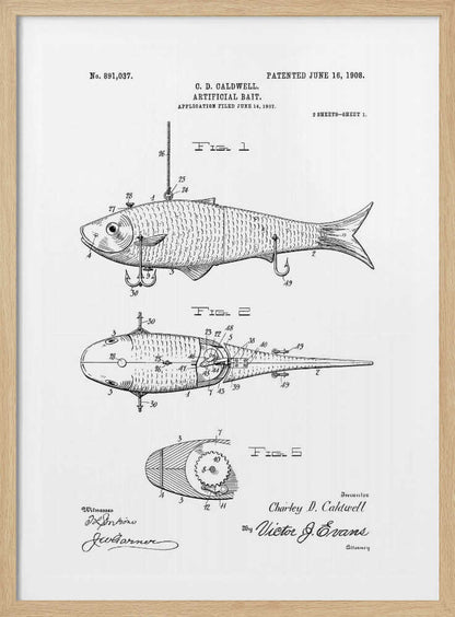 Artificial Bait Patent 1908 - Poster / Art Print