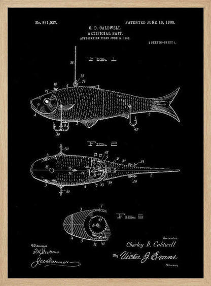 Artificial Bait Patent 1908 - Poster / Art Print