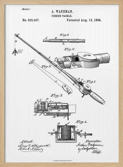 Fishing Tackle Patent 1884 - Poster / Art Print