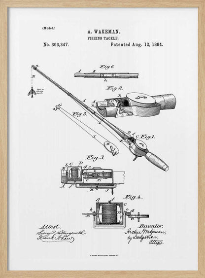 Fishing Tackle Patent 1884 - Poster / Art Print