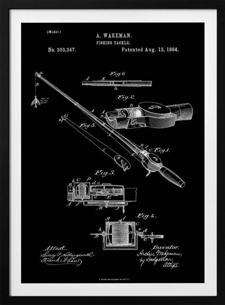 Fishing Tackle Patent 1884 - Poster / Art Print